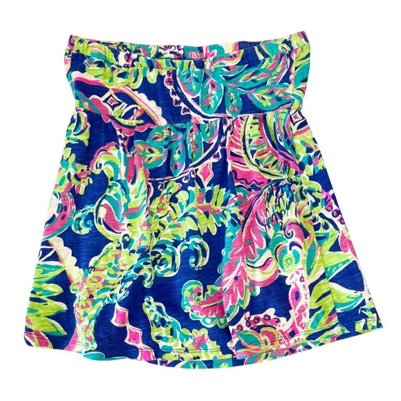Lilly Pulitzer Val Tube Top in Toucan Play Blue Swirl Multicolor - Size Small - Picture 2 of 6